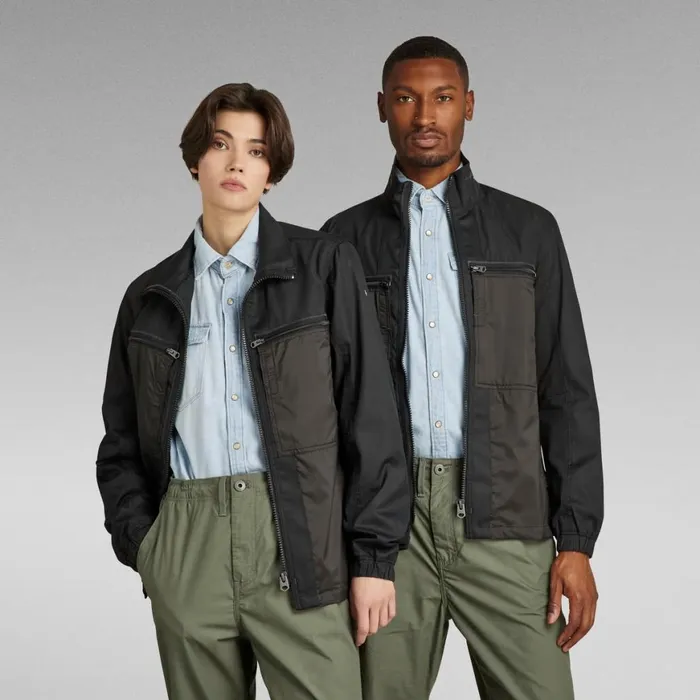 Overshirts Women GStar RAW Unisex Fabric Mix Overshirt Dark Black