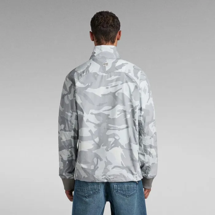 Overshirts Women GStar RAW Unisex Half Zip Overshirt Cool Grey Woodland Camo