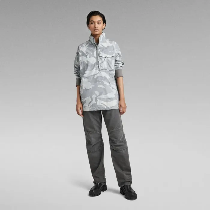 Overshirts Women GStar RAW Unisex Half Zip Overshirt Cool Grey Woodland Camo