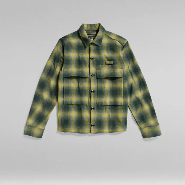 Overshirts Women GStar RAW Unisex Pocketony Service Overshirt Laub Blur Check Overshirts Women GStar RAW Unisex Pocketony Service Overshirt Laub Blur Check