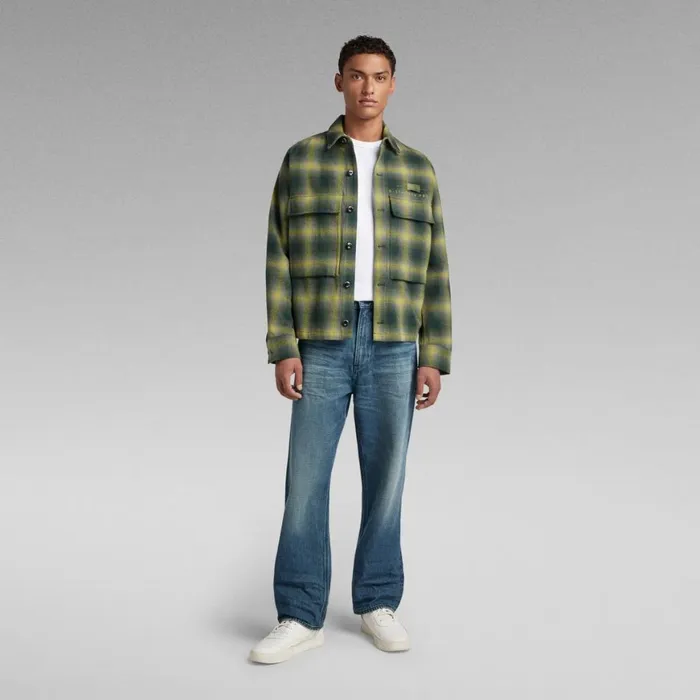 Overshirts Women GStar RAW Unisex Pocketony Service Overshirt Laub Blur Check