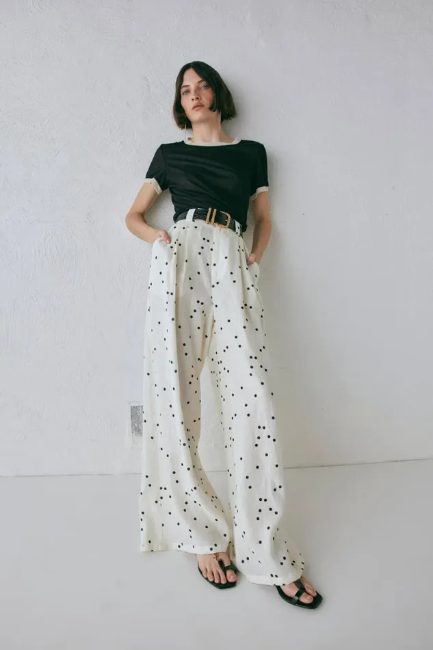 Pants Women VRG GRL Skye Linen Pants Dot