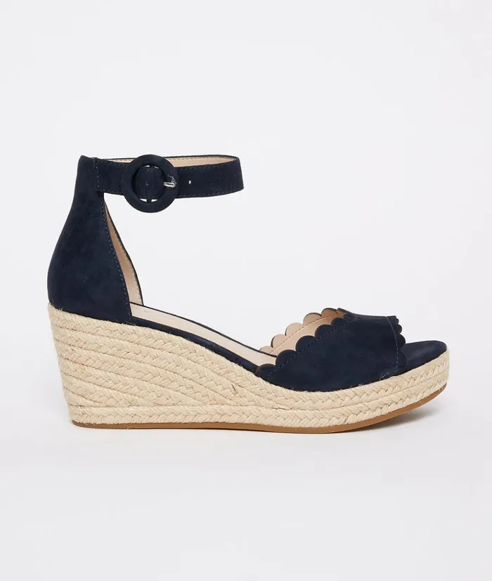 Pelle Moda Krisa Wedge 8211 Midnight Midnight Kid Suede Women Wedges