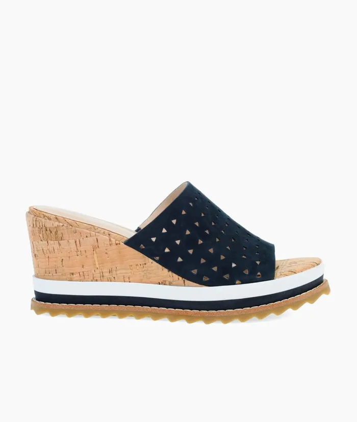 Pelle Moda Meg Wedge 8211 Midnight Midnight Kid Suede Women Wedges