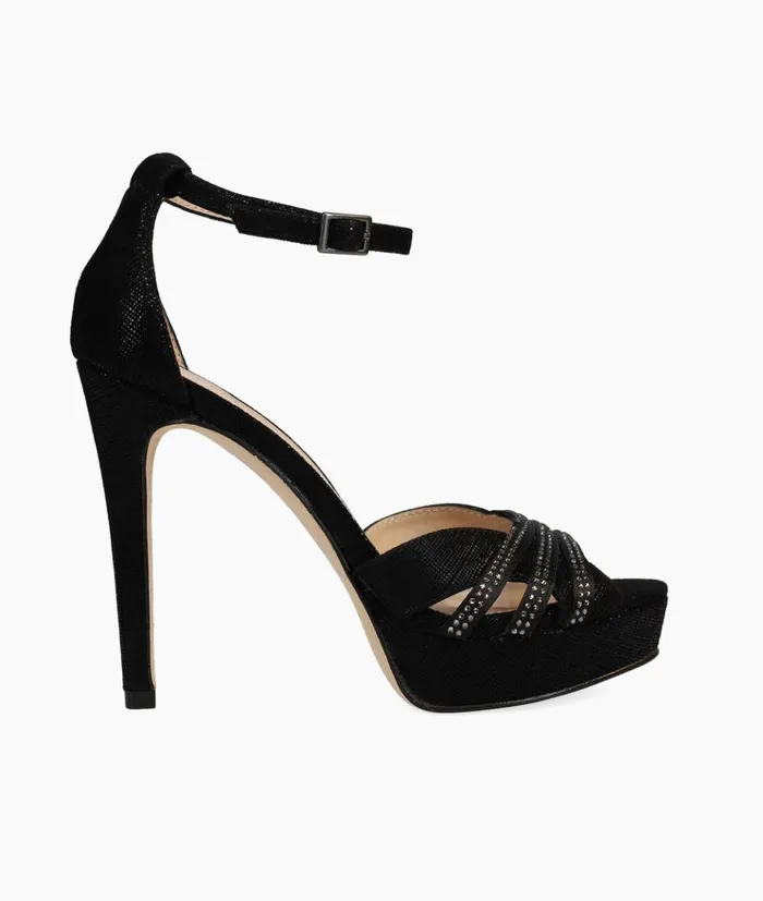 Pelle Moda Olwyn Platform 8211 Black Black SatinCross Metallic Suede Women Platforms Pelle Moda Olwyn Platform 8211 Black Black SatinCross Metallic Suede Women Platforms