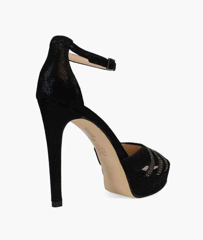 Pelle Moda Olwyn Platform 8211 Black Black SatinCross Metallic Suede Women Platforms Pelle Moda Olwyn Platform 8211 Black Black SatinCross Metallic Suede Women Platforms