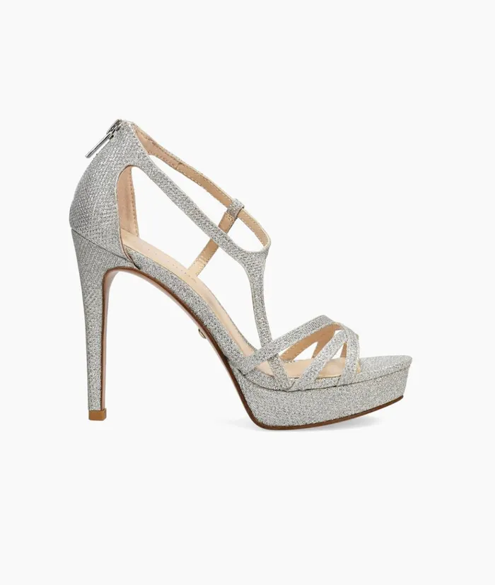 Pelle Moda Oneda High Heel 8211 Silver Silver Metallic Textile Women Platforms Pelle Moda Oneda High Heel 8211 Silver Silver Metallic Textile Women Platforms