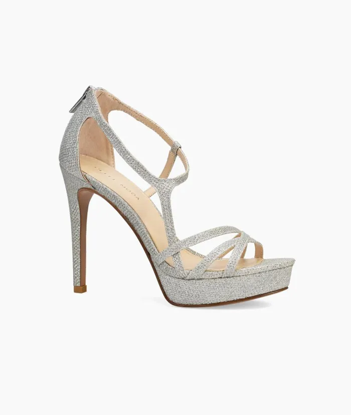 Pelle Moda Oneda High Heel 8211 Silver Silver Metallic Textile Women Platforms Pelle Moda Oneda High Heel 8211 Silver Silver Metallic Textile Women Platforms