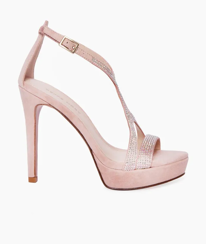 Pelle Moda Onora Platform 8211 Blush Blush SatinKid Suede Women High Heels
