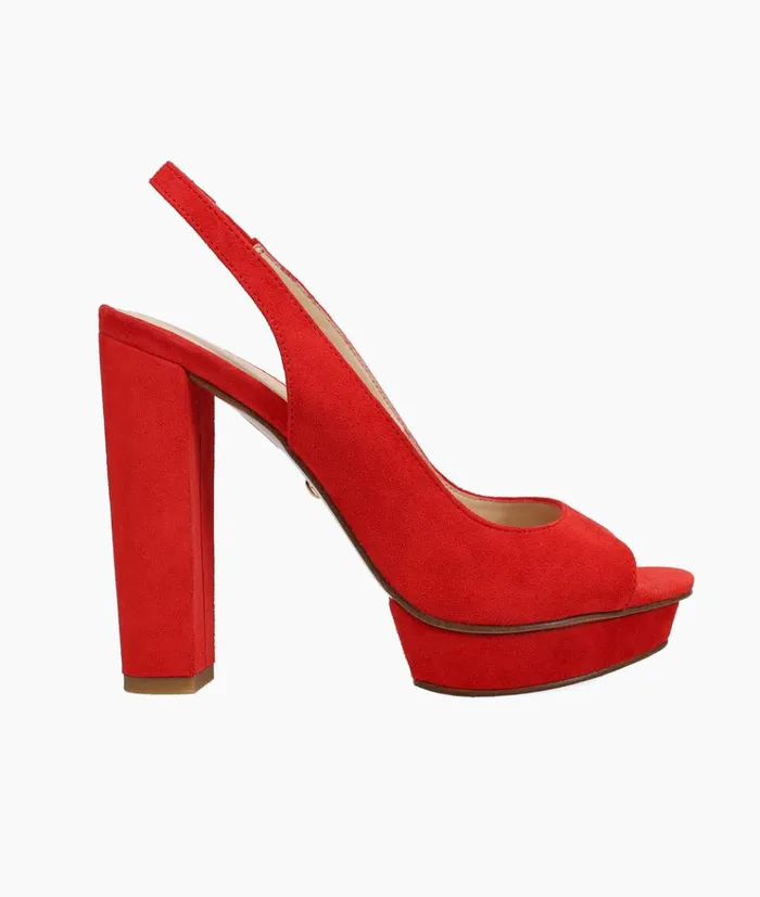 Pelle Moda Palma Platform 8211 Flame Flame Kid Suede Women High Heels