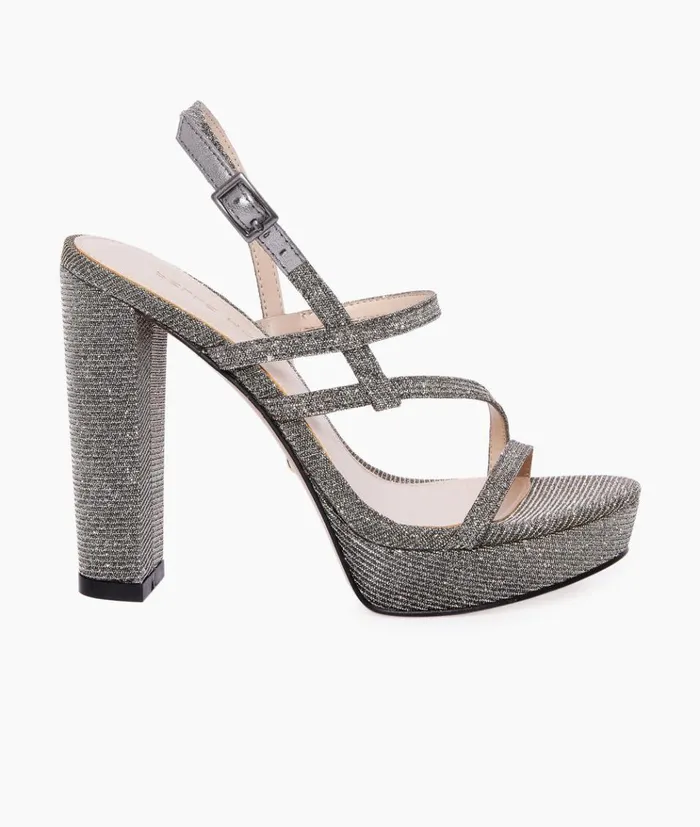 Pelle Moda Patsi 2 Platform 8211 Smoke Smoke Glitter Textile Women Platforms