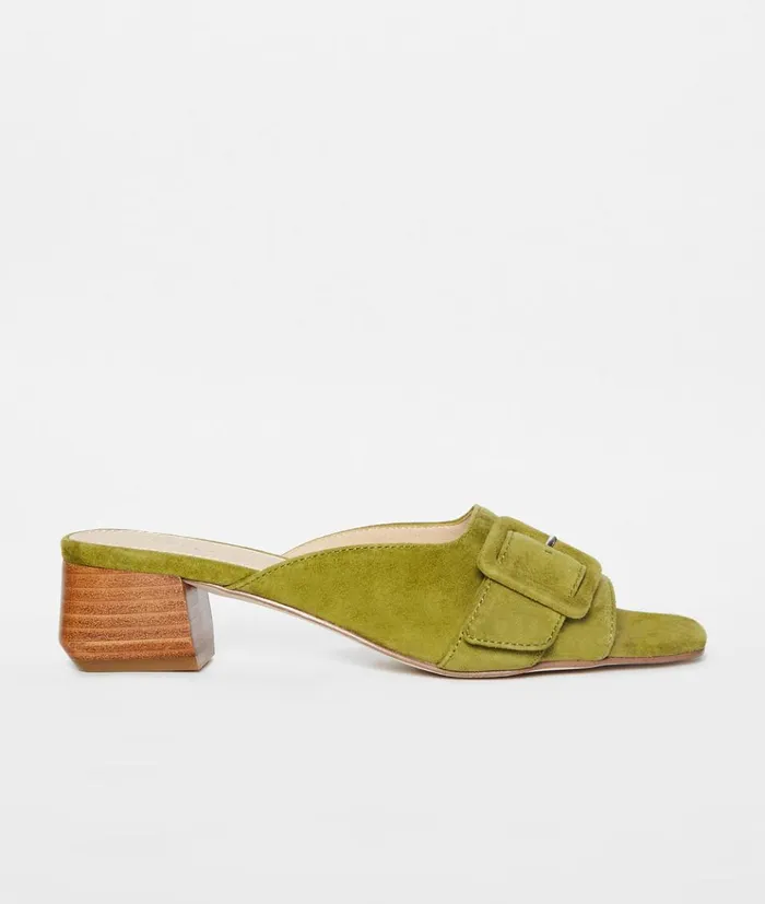 Pelle Moda Tala Slip On 8211 Olive Olive Kid Suede Women Low Heels