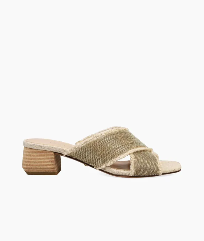 Pelle Moda Tash Slide 8211 Natural Natural Linen Women Low Heels