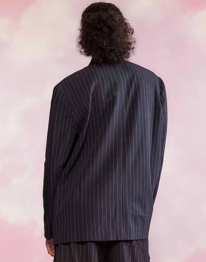 Pinstripe Blazer 8211 Navy Women Cynthia Rowley Tops
