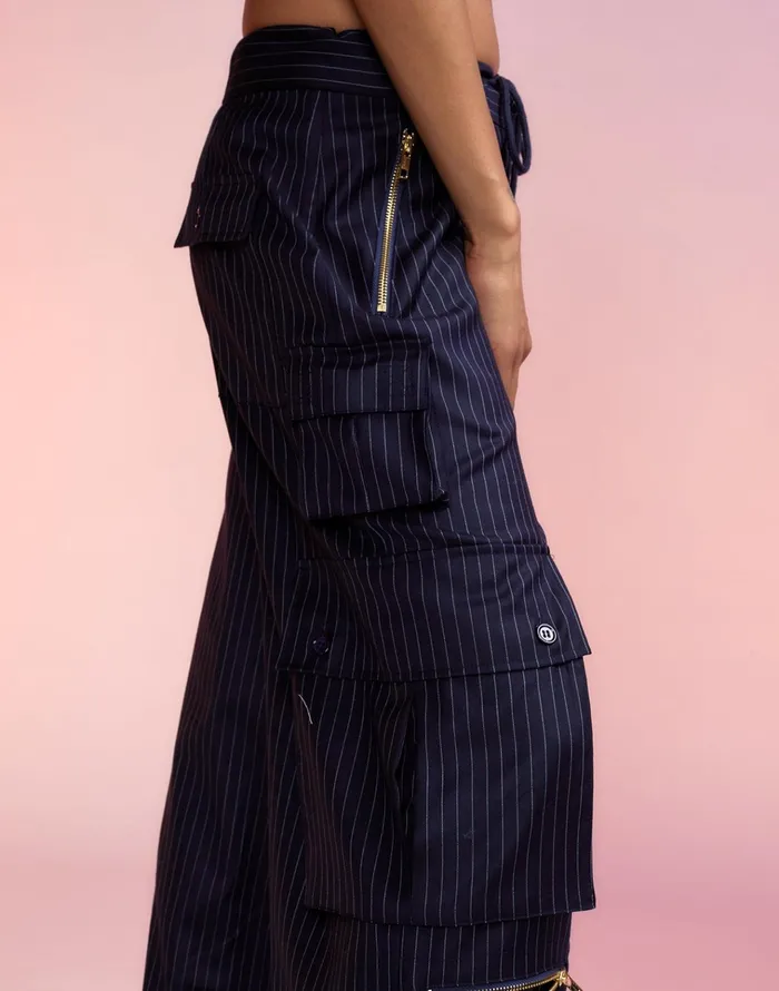 Pinstripe Cargo Pants 8211 Navy Women Cynthia Rowley Bottoms