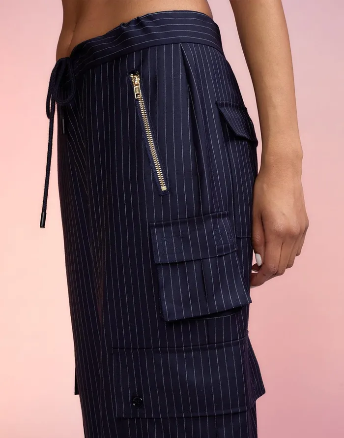 Pinstripe Cargo Pants 8211 Navy Women Cynthia Rowley Bottoms