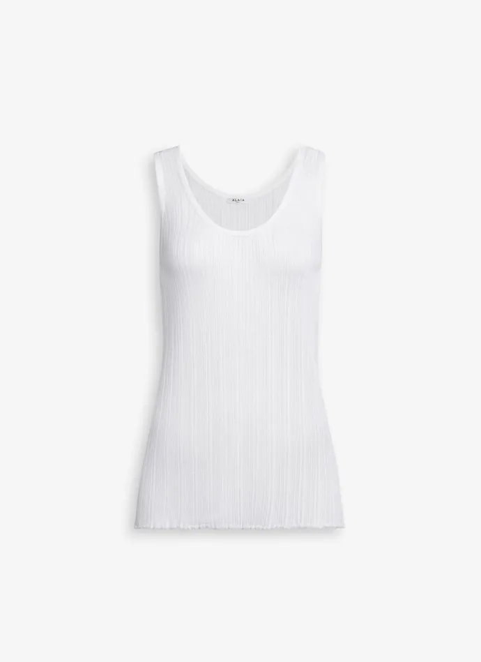 PLEATED KNIT TANK TOP Women Alaa Tops and Shirts