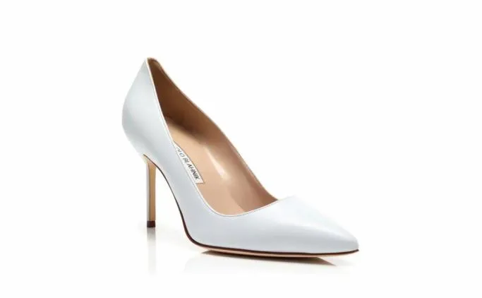 Pumps Women Manolo Blahnik BB 90White Nappa Leather Pointed Toe Pumps Pumps Women Manolo Blahnik BB 90White Nappa Leather Pointed Toe Pumps