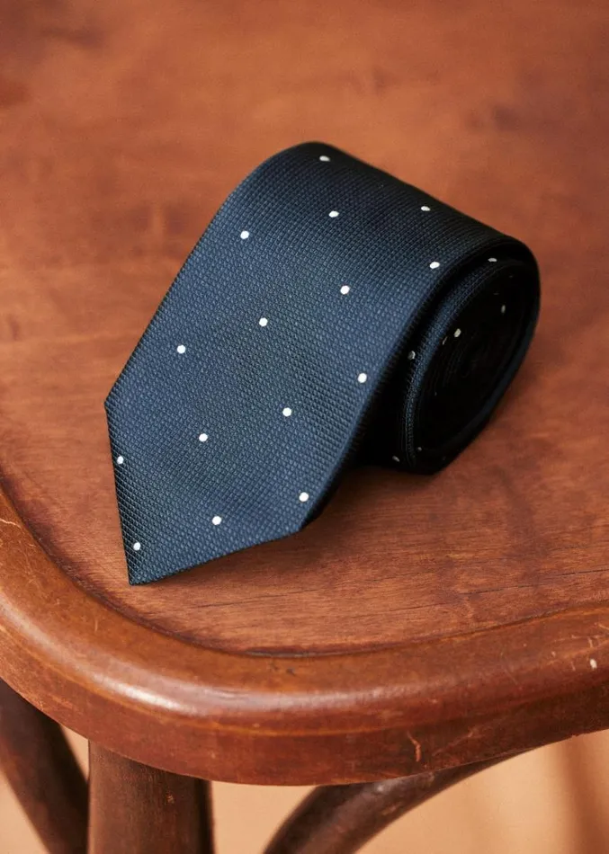 Szane Accessories Mens Fletcher Tie Polka Dot Navy