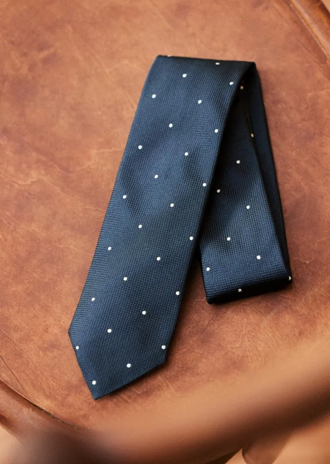 Szane Accessories Mens Fletcher Tie Polka Dot Navy