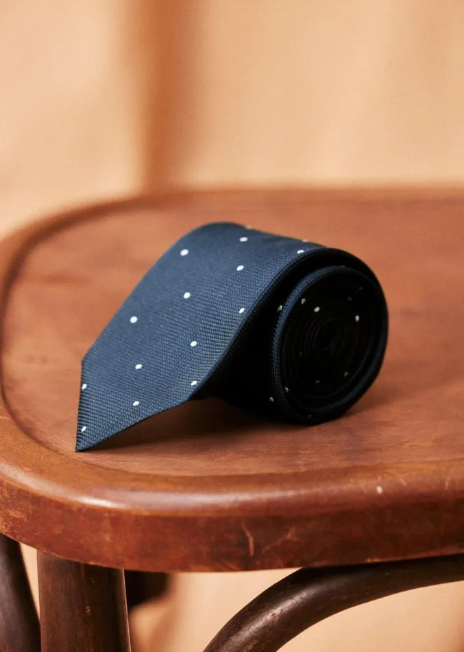 Szane Accessories Mens Fletcher Tie Polka Dot Navy