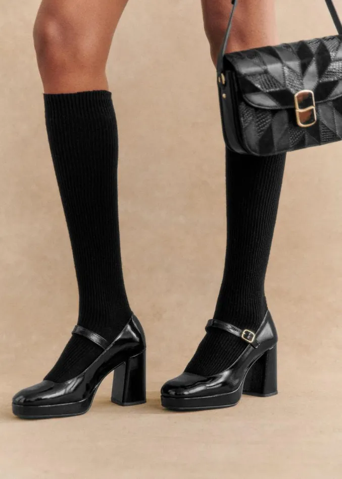 Szane Babies Ballerinas and Pumps Womens Georgia High Babies Patent Black