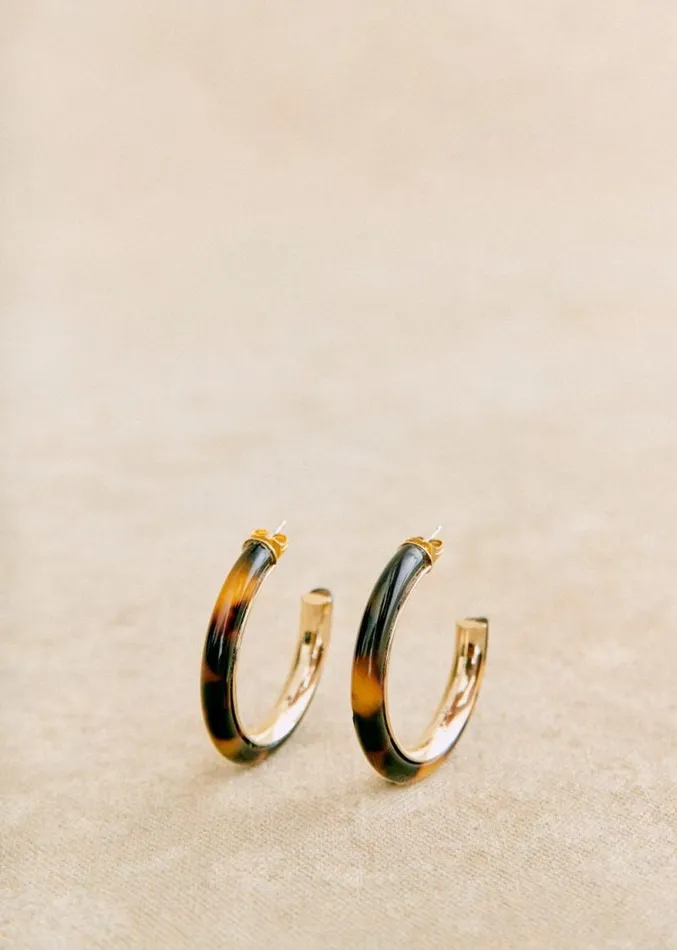 Szane Earrings Womens Cameron Hoops Tortoiseshell