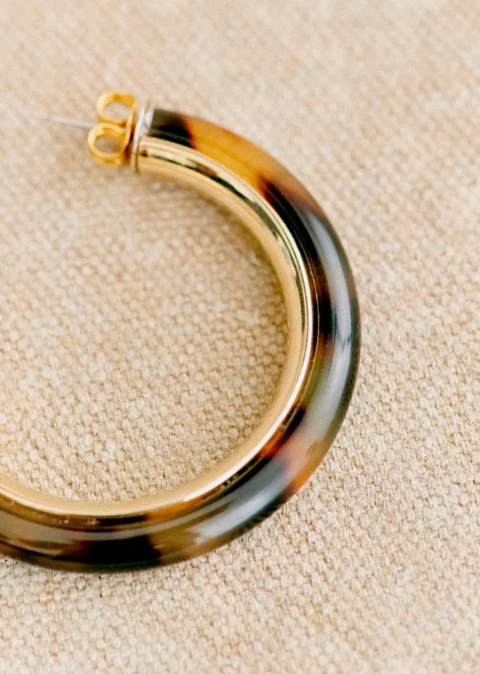 Szane Earrings Womens Cameron Hoops Tortoiseshell