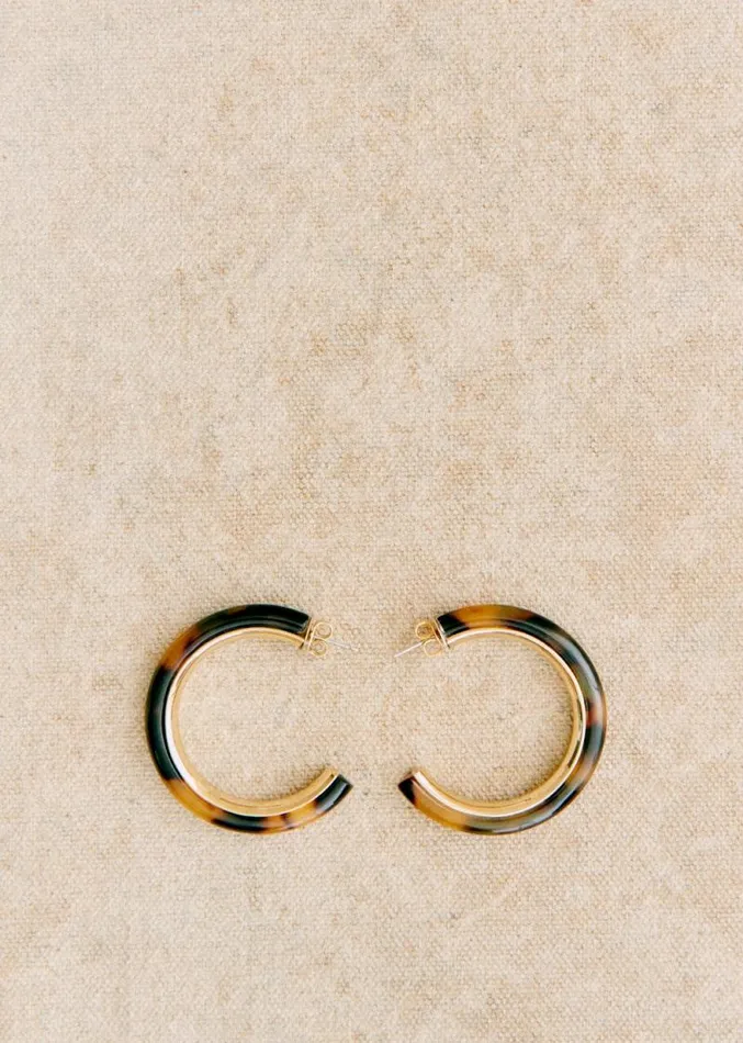 Szane Earrings Womens Cameron Hoops Tortoiseshell
