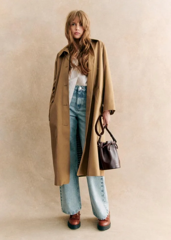 Szane Jackets and Coats Womens Clyde Trench Coat Camel