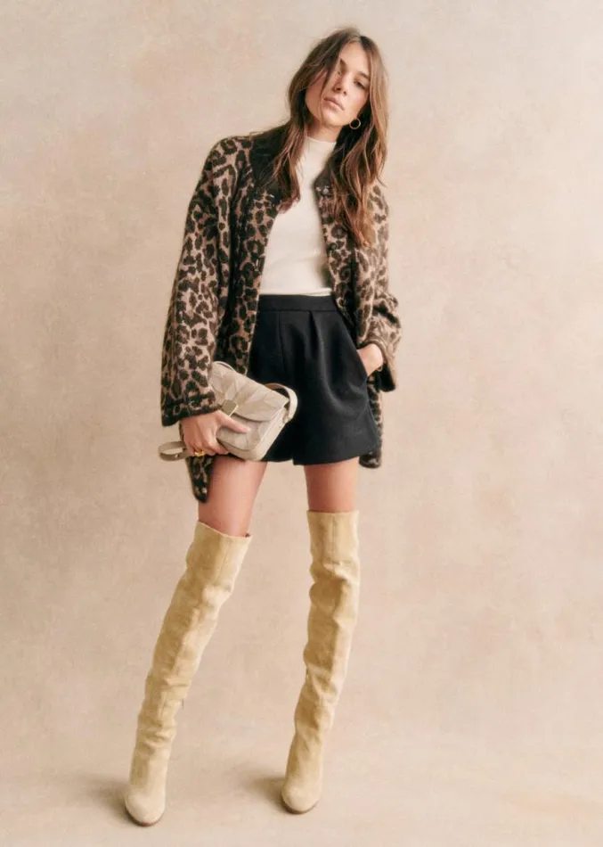 Szane Jackets and Coats Womens Nathael Jacket Leopard Jacquard Print