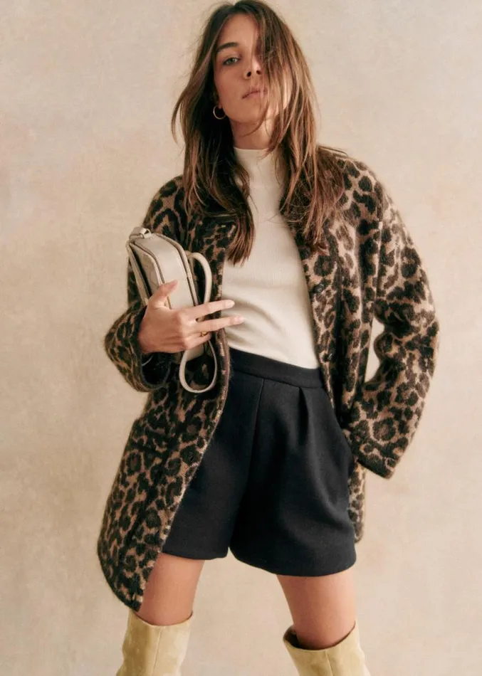 Szane Jackets and Coats Womens Nathael Jacket Leopard Jacquard Print