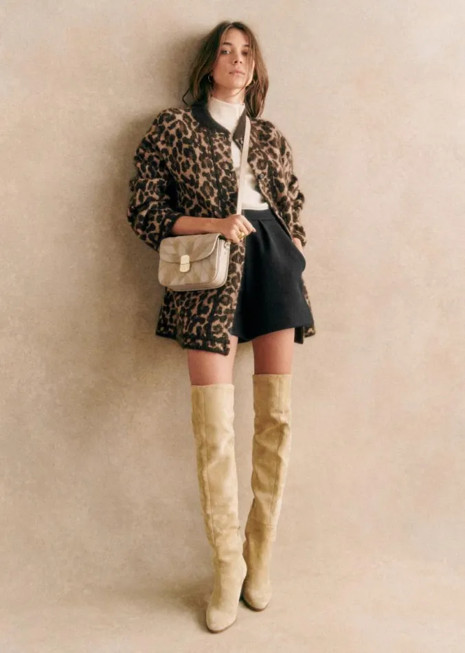 Szane Jackets and Coats Womens Nathael Jacket Leopard Jacquard Print