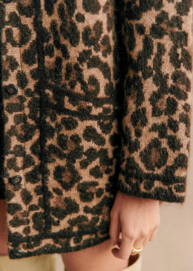 Szane Jackets and Coats Womens Nathael Jacket Leopard Jacquard Print