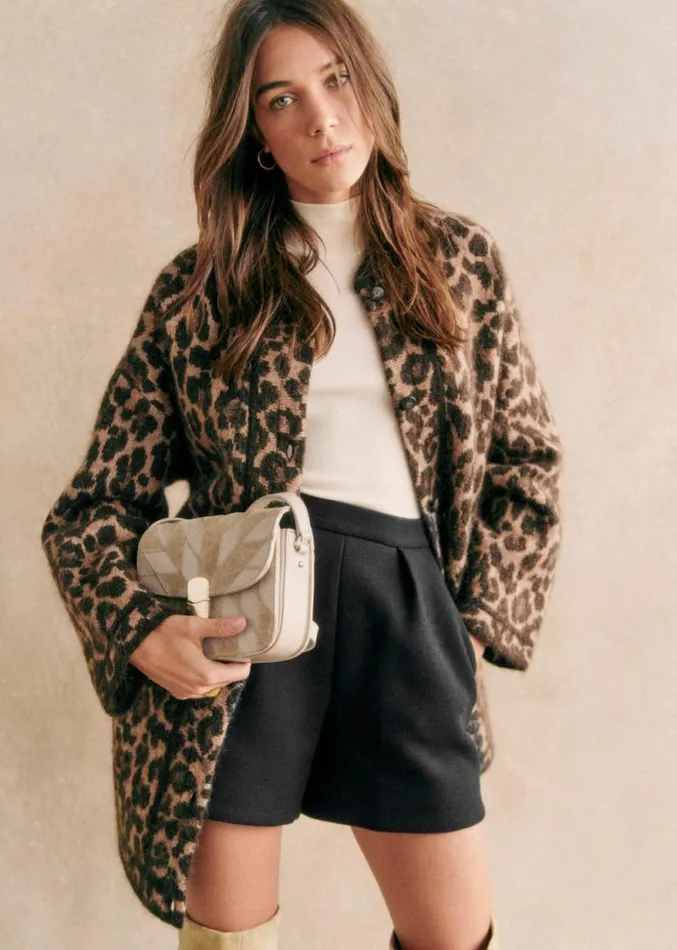 Szane Jackets and Coats Womens Nathael Jacket Leopard Jacquard Print
