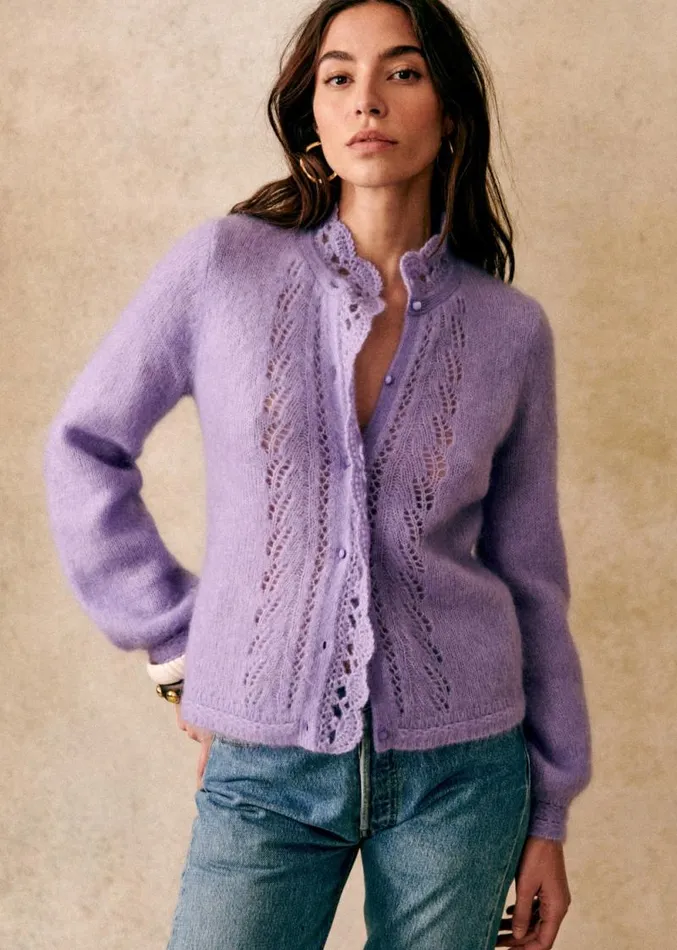 Szane Knitwear Womens Angie Cardigan Lilac