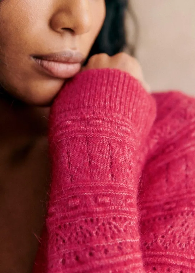 Szane Knitwear Womens Eya Cardigan Wood Pink