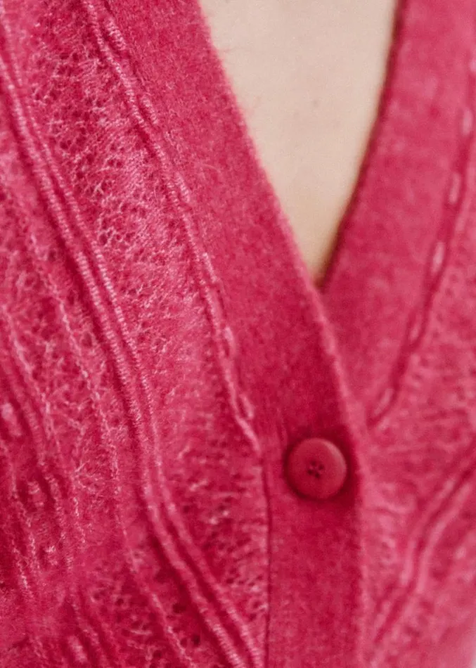 Szane Knitwear Womens Eya Cardigan Wood Pink