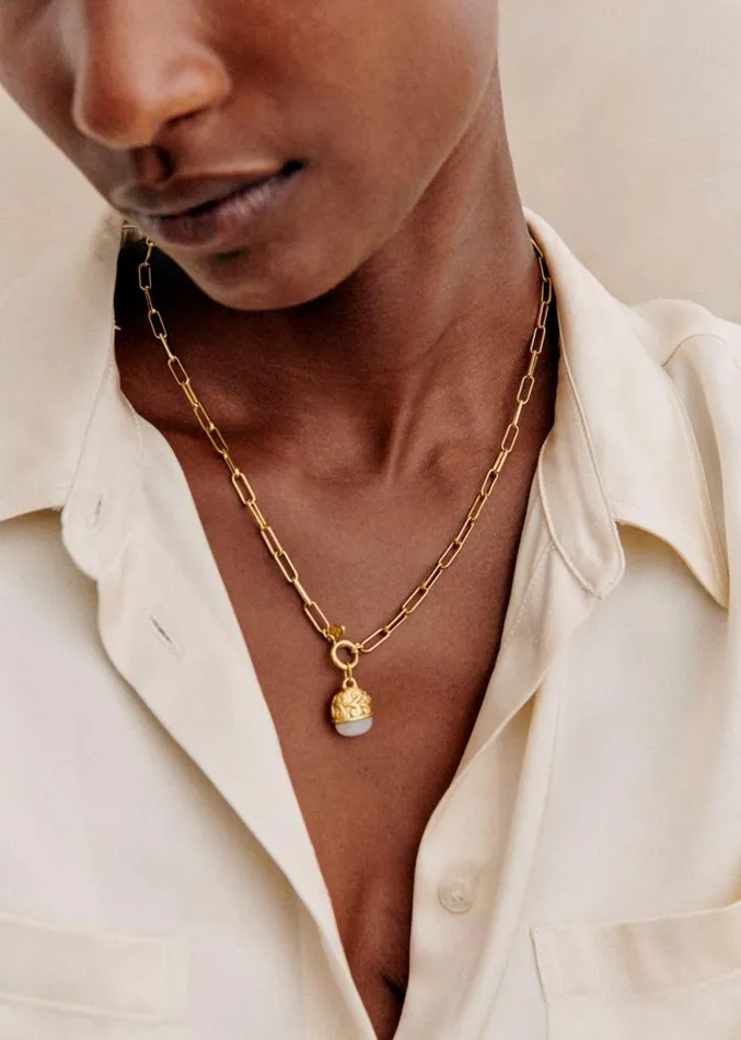 Szane Necklaces Womens Irma Charm Motherofpearl Gold Amulet