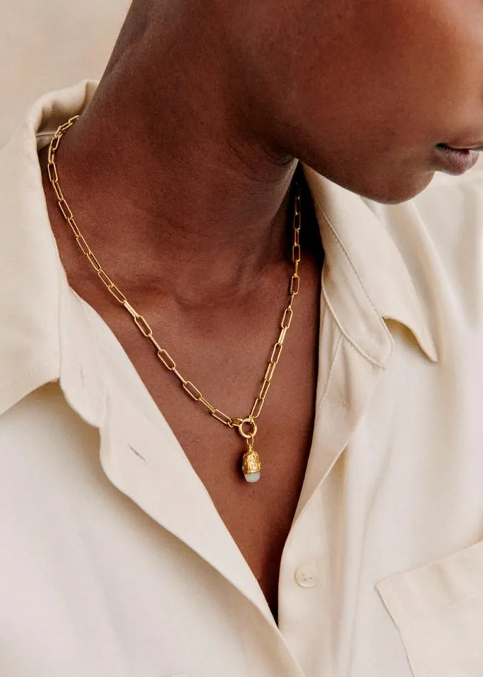 Szane Necklaces Womens Irma Charm Motherofpearl Gold Amulet