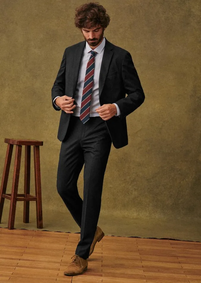 Szane Suits Mens Warren Trousers Navy Fulllength Twill