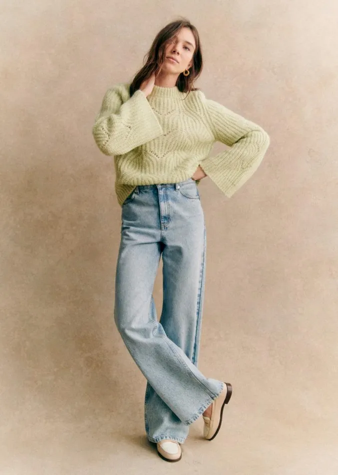 Szane Trousers and Jumpsuits Womens The Wide Leg Trousers Light Blue