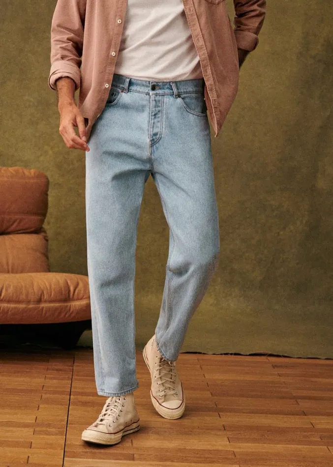 Szane Trousers Mens Barkley Jeans Washed Blue Denim