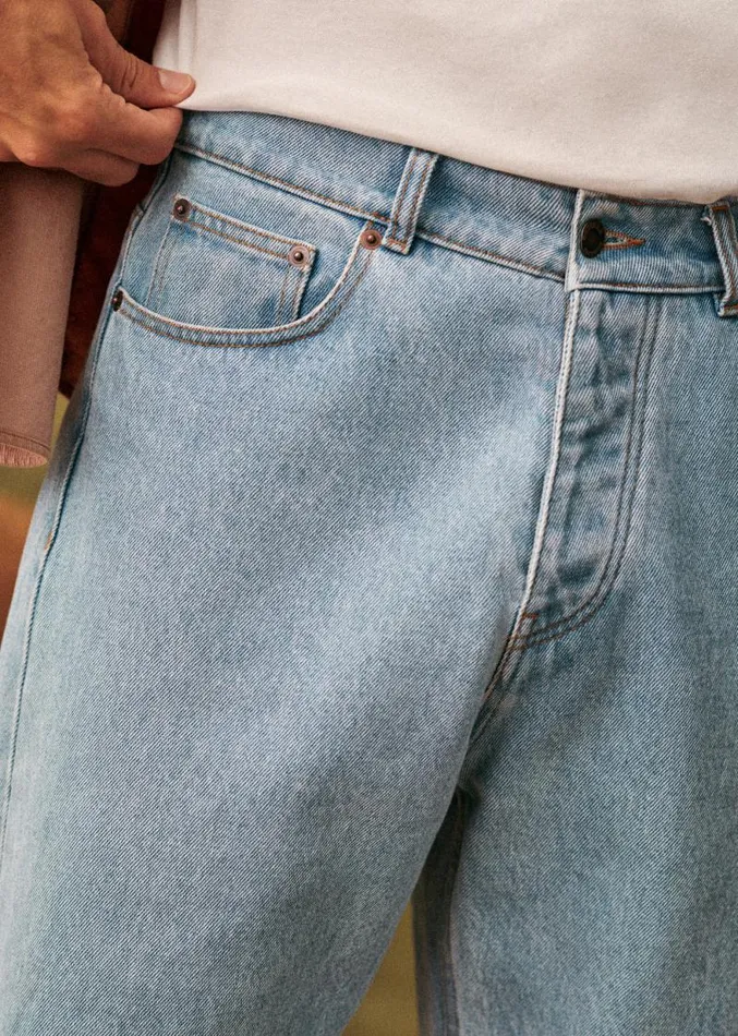 Szane Trousers Mens Barkley Jeans Washed Blue Denim