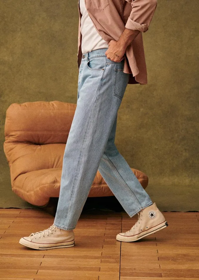 Szane Trousers Mens Barkley Jeans Washed Blue Denim