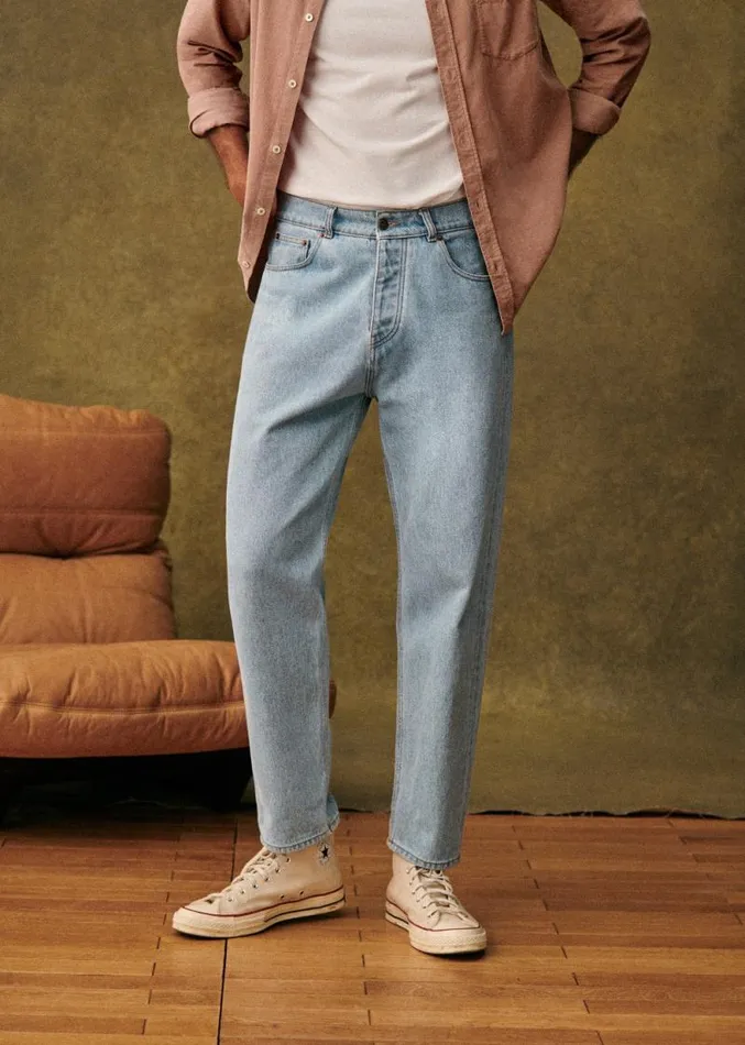 Szane Trousers Mens Barkley Jeans Washed Blue Denim