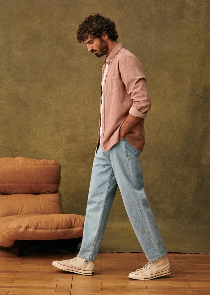 Szane Trousers Mens Barkley Jeans Washed Blue Denim