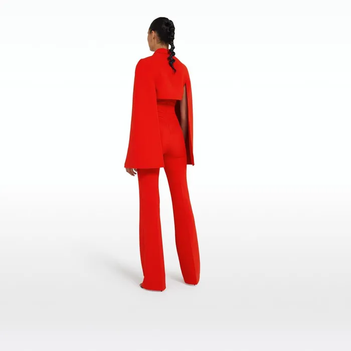 Safiyaa Agnes Cherry Red Harness With Myrine Jumpsuit Women Jumpsuits