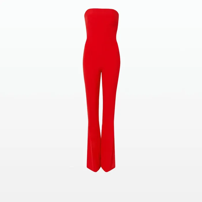 Safiyaa Agnes Cherry Red Harness With Myrine Jumpsuit Women Jumpsuits