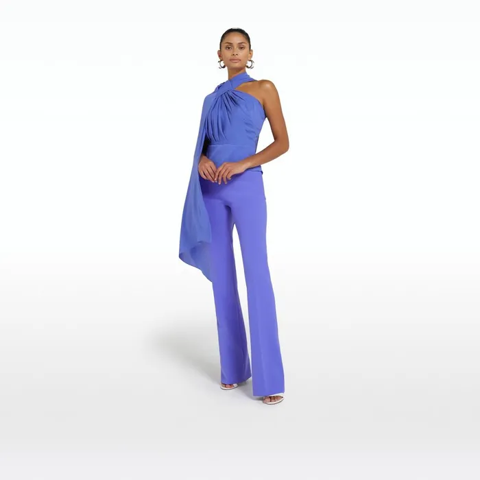 Safiyaa Alexa Anemone Blue Trousers Women Trousers